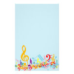 Colorful Musical Notes Stationery