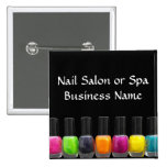 Colorful Nail Polish Bottles, Nail Salon Pinback Buttons