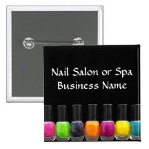 Colorful Nail Polish Bottles, Nail Salon Pinback Buttons