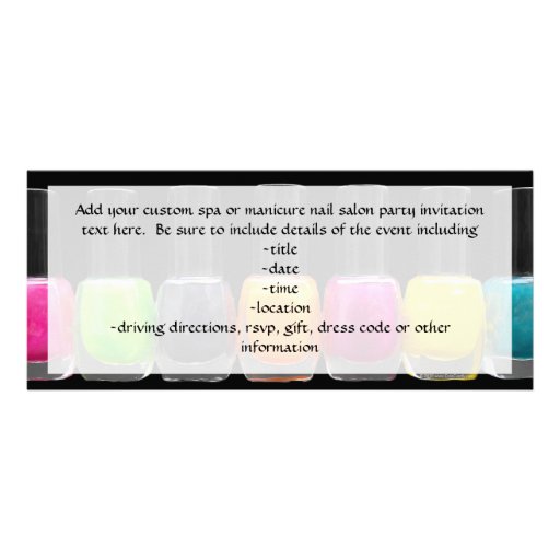 Colorful Nail Polish Bottles, Nail Salon Custom Announcement