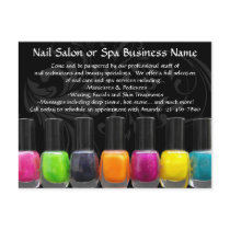 Colorful Nail Polish Bottles, Nail Salon Postcard