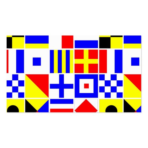Colorful Nautical Signal Flags Pattern Business Cards (back side)