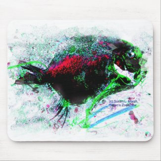 Colorful Negative Image of a Dried fish mousepad