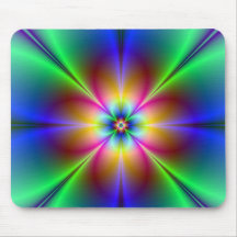 Colorful Neon Daisy Mousemat