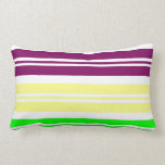 Colorful Neon Rainbow Stripes Vibrant Bold Pattern Pillow