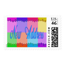 Colorful New Address Stamp