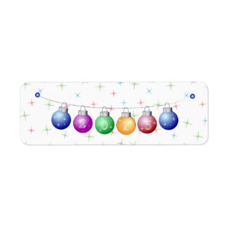 Colorful New year decorations Return Address Labels