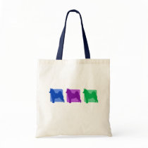 Colorful Norwegian Elkhound Silhouettes bags by MenagerieMayhem Colorful Norwegian Elkhound Silhouettes bags