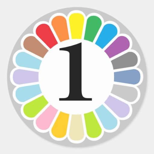 colorful number 1 sticker | Zazzle