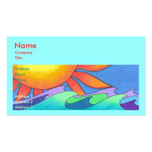 Colorful Ocean Business Card Template (front side)