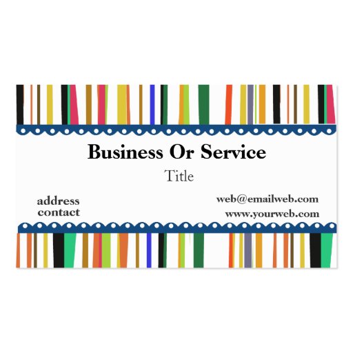 Colorful Office Manager Stripes Business Cards (back side)