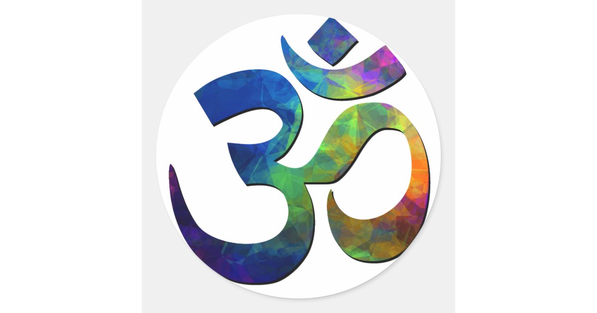 Colorful Om Yoga Symbols Classic Round Sticker Zazzle
