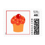 Colorful Orange Cupcake Postage Stamps