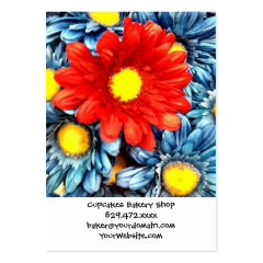 Colorful Orange Red Blue Gerber Daisies Flowers Business Card Templates