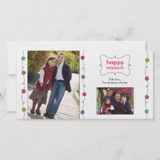 Colorful Ornaments Holiday Photo Card photocard