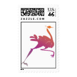 Colorful Ostrich Silhouette Postage Stamp