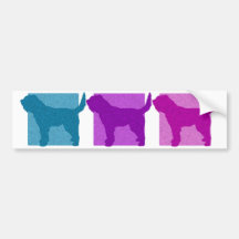 Colorful Otterhound Silhouettes Bumper Stickers