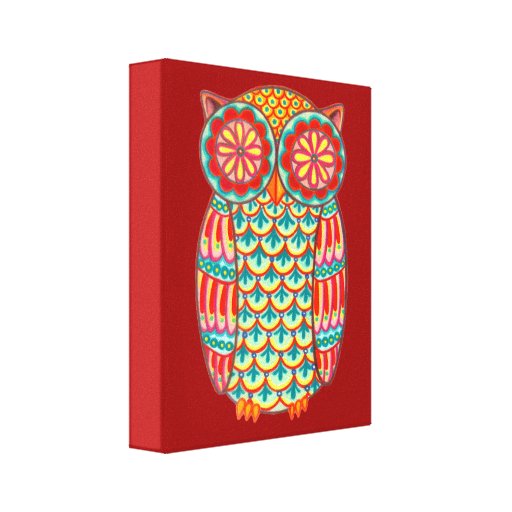 Colorful Owl Art on Canvas - Ready to Hang! Canvas Print