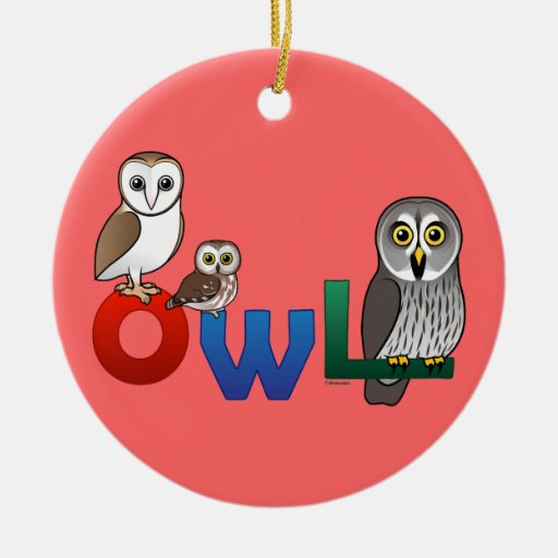 Colorful Owl Christmas Ornaments