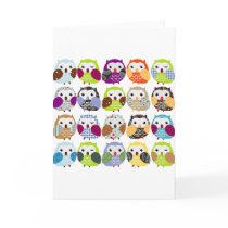 Colorful Owl Pattern Cards