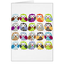 Colorful Owl Pattern Cards