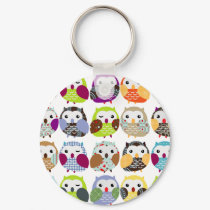 Colorful Owl Pattern keychains