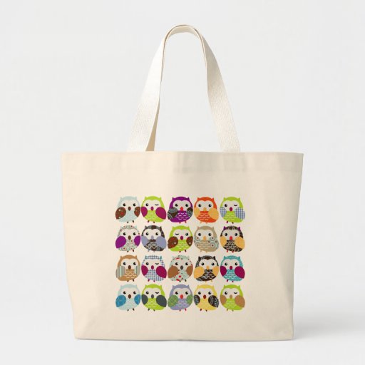 colorful owl pattern large tote bag zazzle colorful owl pattern large tote bag zazzle