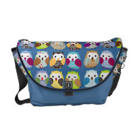 Colorful Owl Pattern Messenger Bag