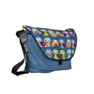 Colorful Owl Pattern Messenger Bag rickshawmessengerbag