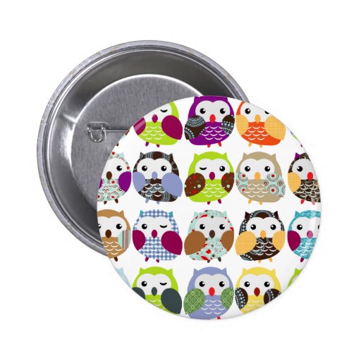 Colorful Owl Pattern Pins