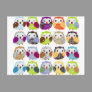 Colorful Owl Pattern Postcards Colorful Owl Pattern Postcards