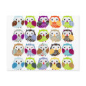 Colorful Owl Pattern postcards by blackunicorn Colorful Owl Pattern postcards