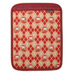 Colorful Owl Pattern Red Argyle iPad Sleeve