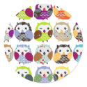 Colorful Owl Pattern stickers by blackunicorn Colorful Owl Pattern stickers