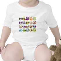 Colorful Owl Pattern T Shirts