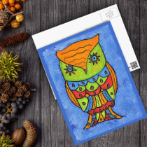 Colorful Owl Postcard