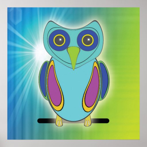 Colorful Owl Poster