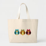Colorful Owl Trio Bags