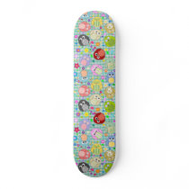 Colorful Owls and Flowers Design Skate Boards