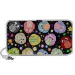 Colorful Owls and Flowers Design speakers