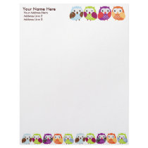 Colorful Owls Letterhead