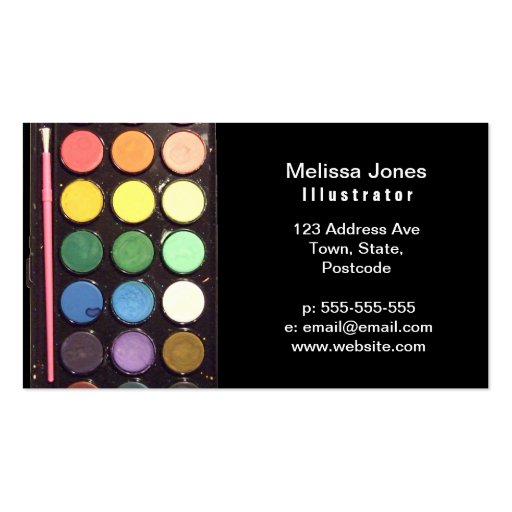 Colorful Paint Box Rainbow Business Card Templates