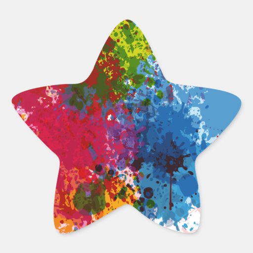 Colorful Paint Splatter Star Stickers Zazzle