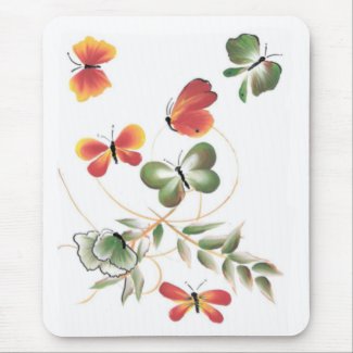 Colorful Painted Butterflies Mouse Pads