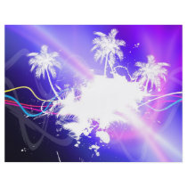 Colorful Palm Trees Grunge Layout Personalized Flyer