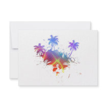 Colorful Palm Trees Illustration Announcement