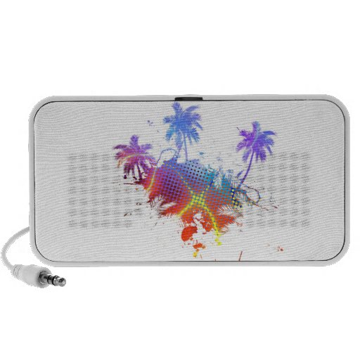 Colorful Palm Trees Illustration Notebook Speaker