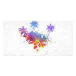 Colorful Palm Trees Illustration Photo Card