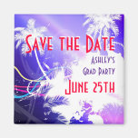 Colorful Palm Trees Save the Date Design Refrigerator Magnet