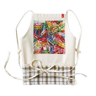 Colorful paper clips on white background. zazzle HEART apron